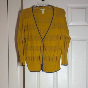 Striped Mustard Cardigan Sweater